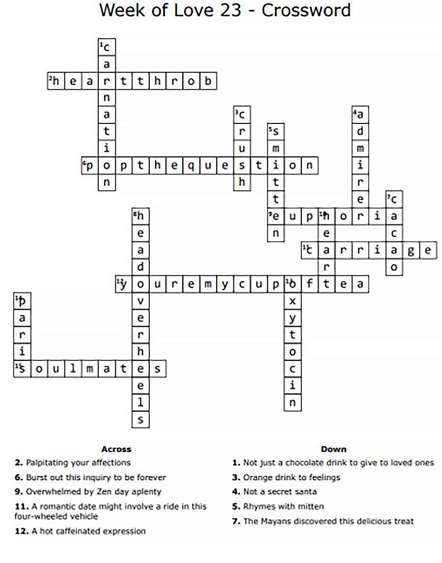 antithesis of love crossword